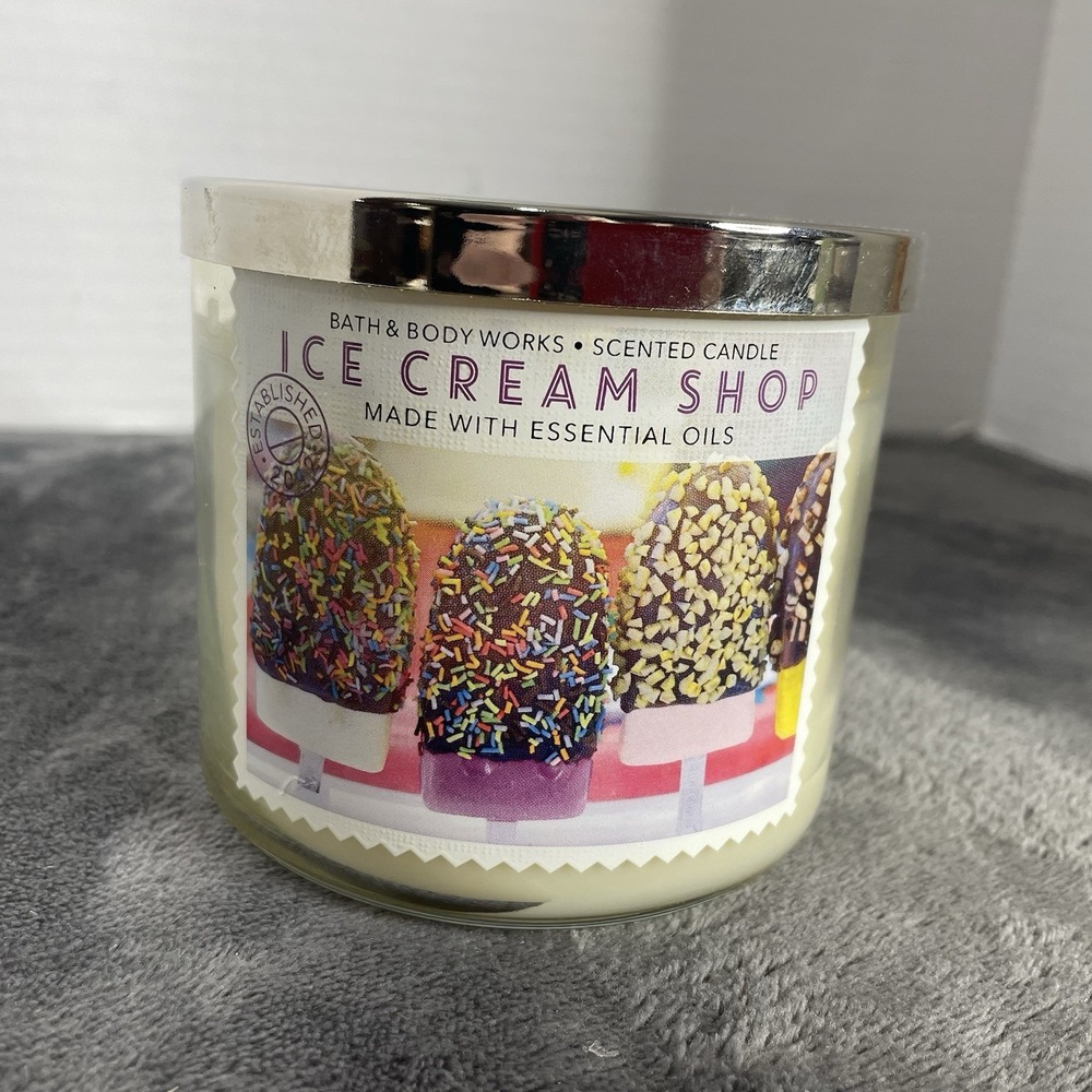 Bath & Body Works Ice Cream Shop 3 Wick Candle Retired New Cottagecore Farmhouse
